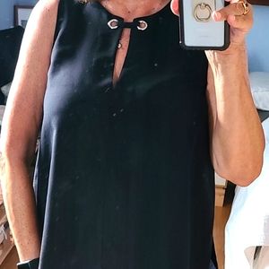 Black sleeveless top